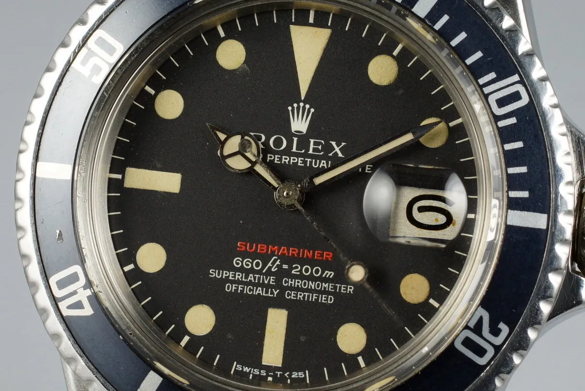 1972 Rolex Red Submariner 1680 Mark V Dial