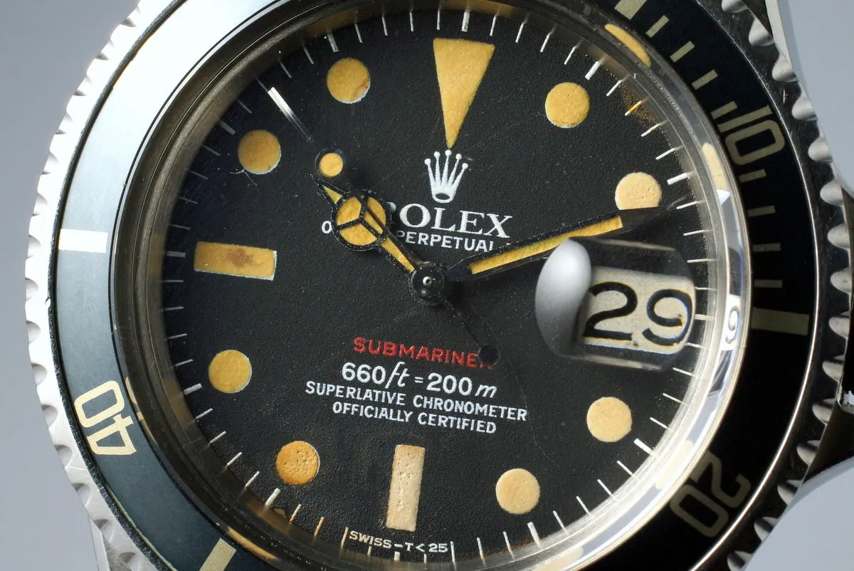 1972 Rolex Red Submariner 1680 Mark VI Dial