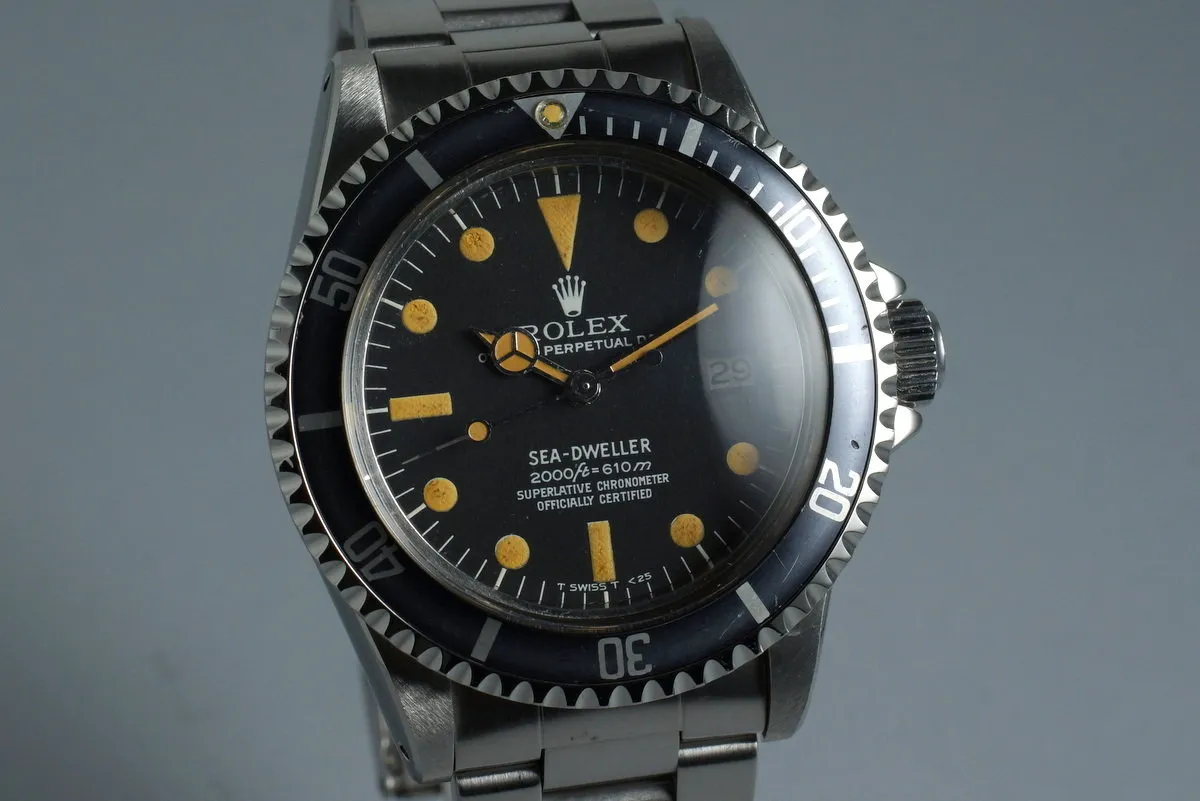 1978 Rolex Sea Dweller 1665 Rail Dial with Box and Accessories