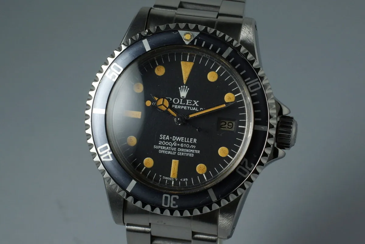 1978 Rolex Sea Dweller 1665 Rail Dial with Box and Accessories