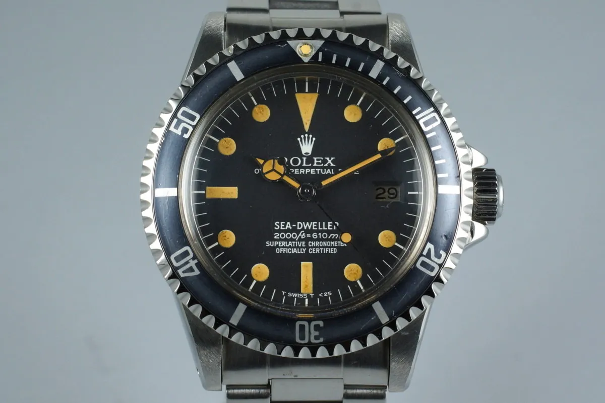 1978 Rolex Sea Dweller 1665 Rail Dial with Box and Accessories