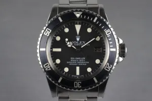 1978 Rolex Sea Dweller Ref: 1665 Mark I ‘Great White’ Dial with Box and Papers