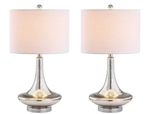 Ace 25.5" Glass Teardrop LED Table Lamp, Set of 2