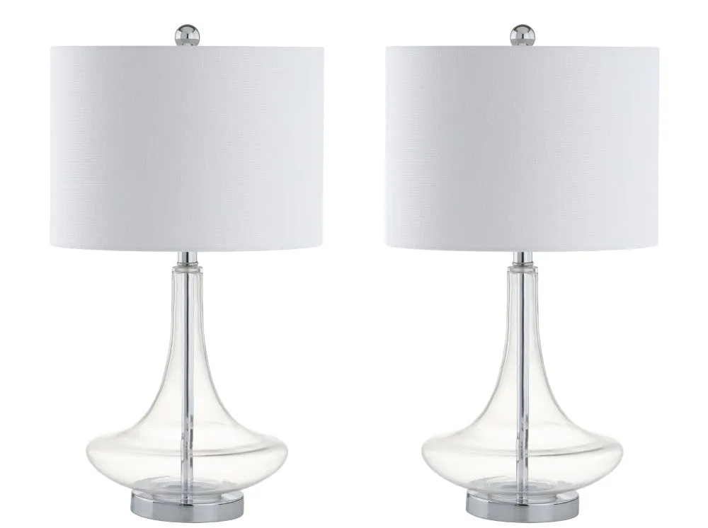 Ace 25.5" Glass Teardrop LED Table Lamp, Set of 2