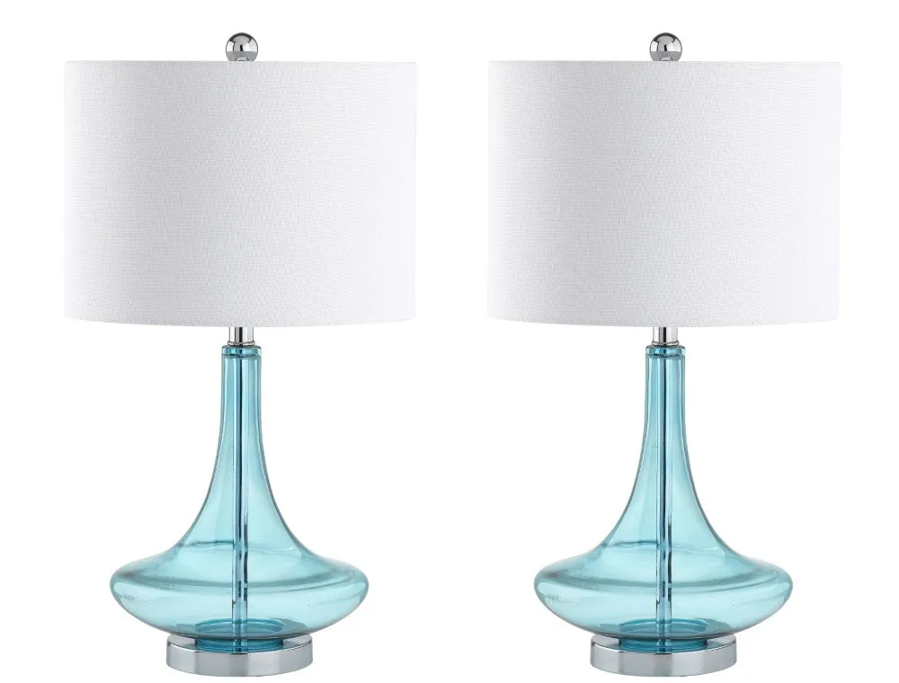 Ace 25.5" Glass Teardrop LED Table Lamp, Set of 2