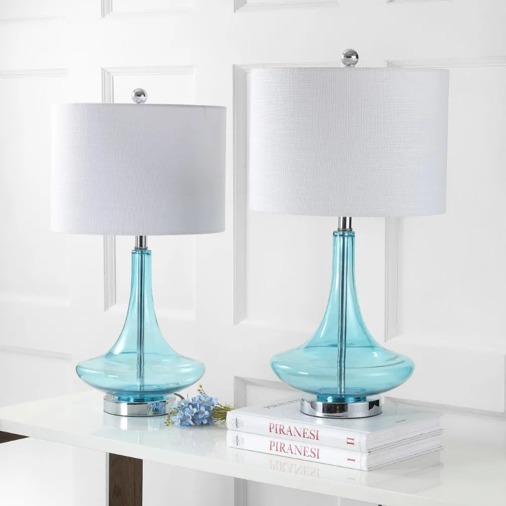 Ace 25.5" Glass Teardrop LED Table Lamp, Set of 2