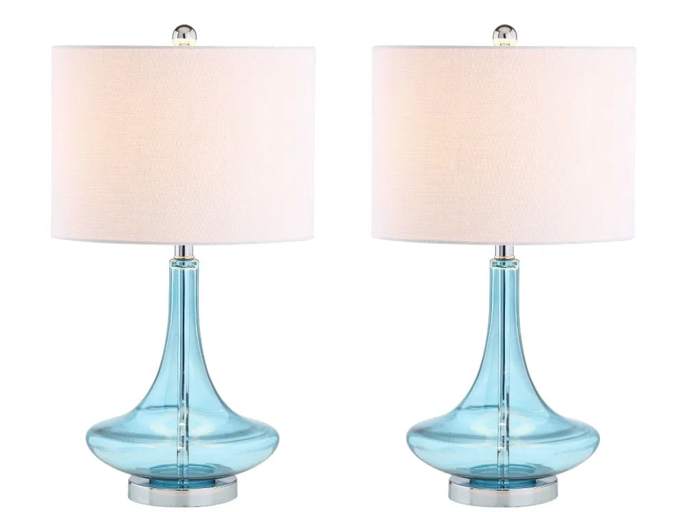 Ace 25.5" Glass Teardrop LED Table Lamp, Set of 2