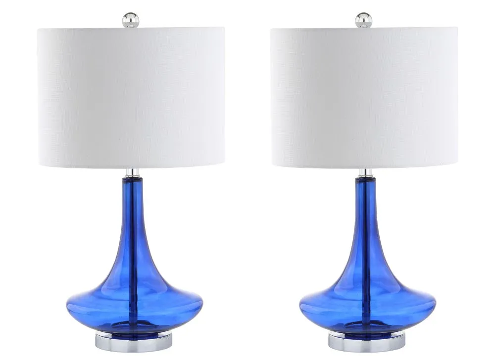 Ace 25.5" Glass Teardrop LED Table Lamp, Set of 2