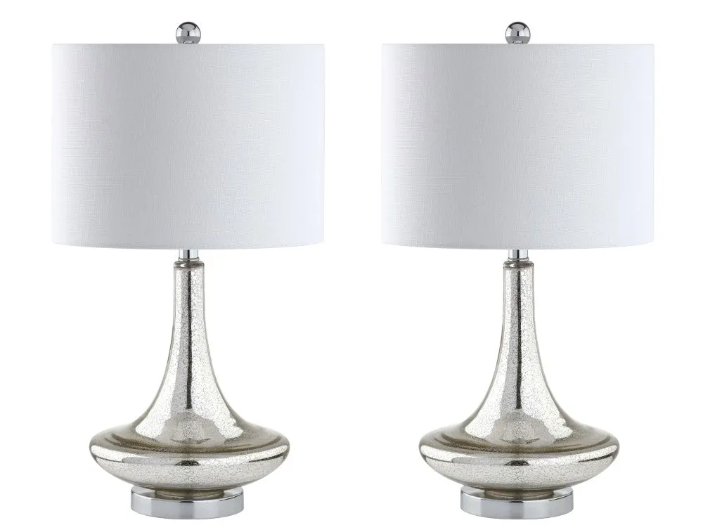 Ace 25.5" Glass Teardrop LED Table Lamp, Set of 2