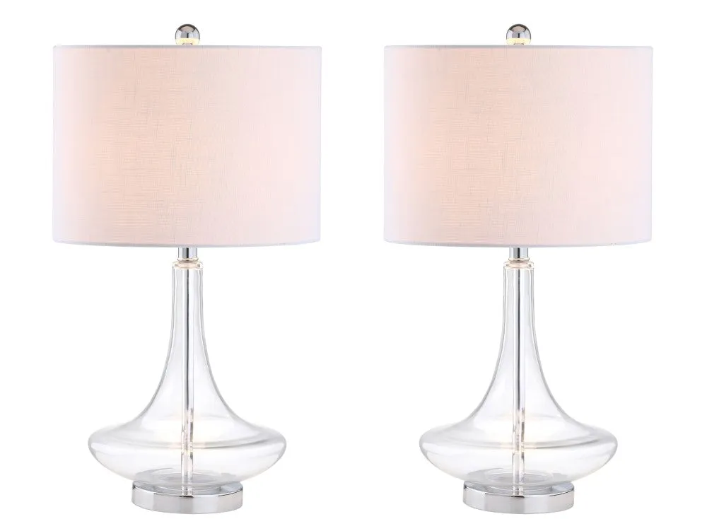 Ace 25.5" Glass Teardrop LED Table Lamp, Set of 2