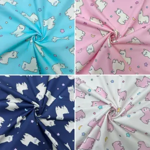 Alpacas Rose & Hubble Cotton Poplin Fabric