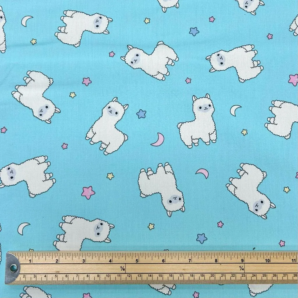 Alpacas Rose & Hubble Cotton Poplin Fabric