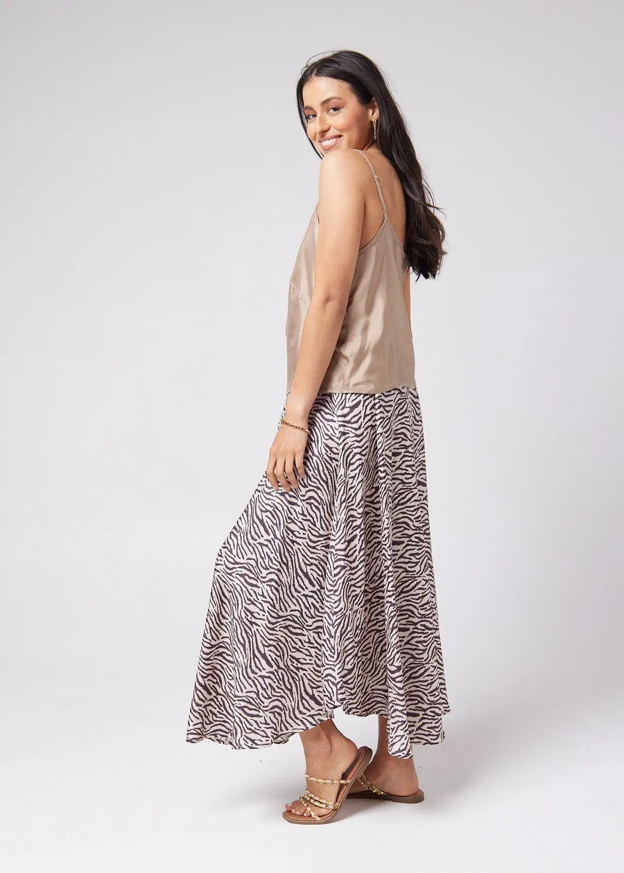 Aster Silk Maxi Skirt - Zebra