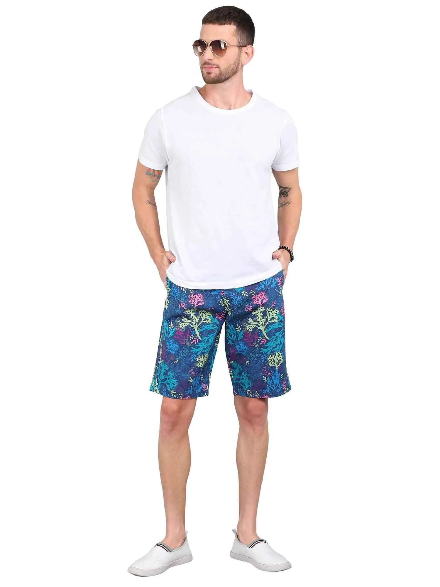 Blue Forest Digital Printed Cotton Men's Shorts