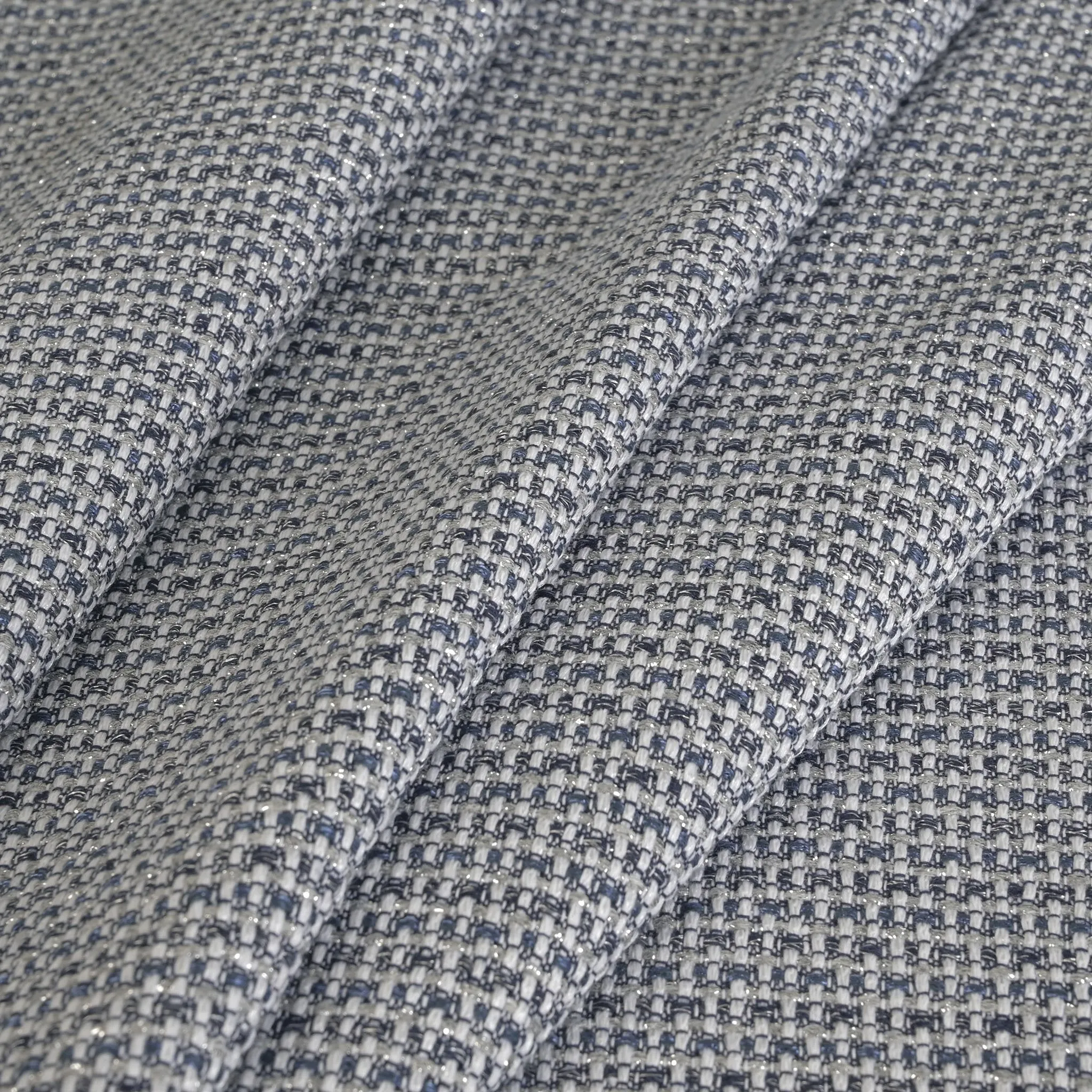 Blue Shiny Tweed Fabric 1199