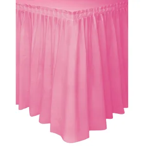 Bright Pink Plastic Tableskirt 73cm x 4.3m