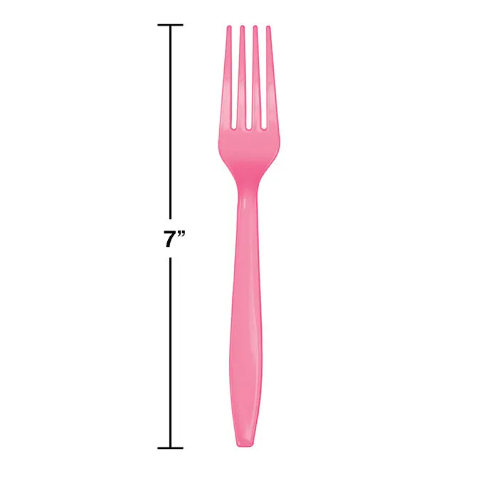 Bulk Candy Pink Plastic Forks (288 per Case)