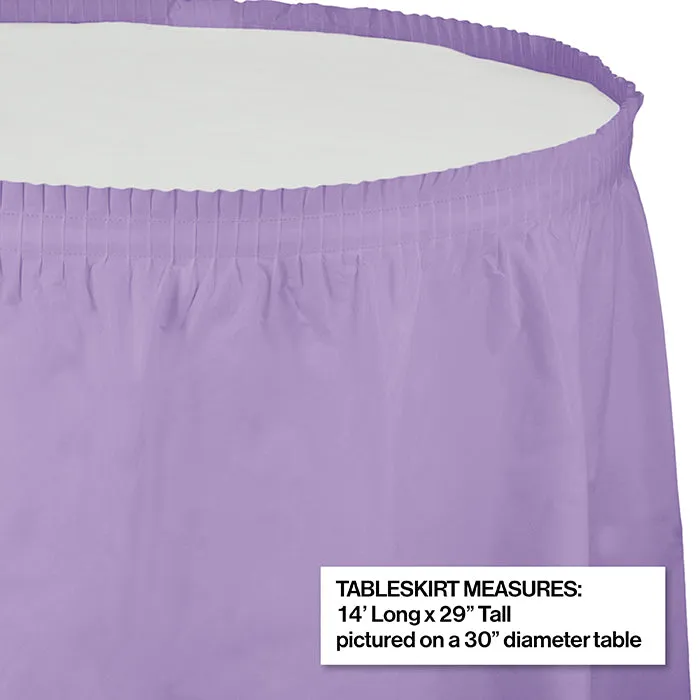 Bulk Luscious Lavender Plastic Tableskirt 29 inch x 14 ft (6 per Case)