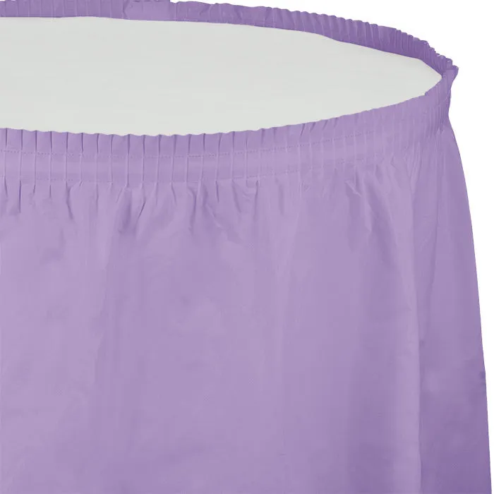 Bulk Luscious Lavender Plastic Tableskirt 29 inch x 14 ft (6 per Case)