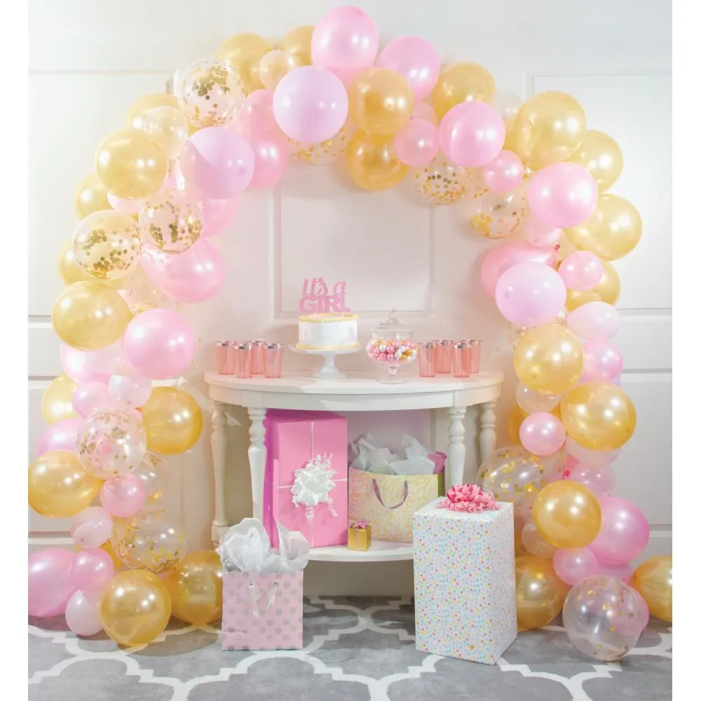 Bulk Pink and Gold Balloon Arch Kits (6 Kits per Case)