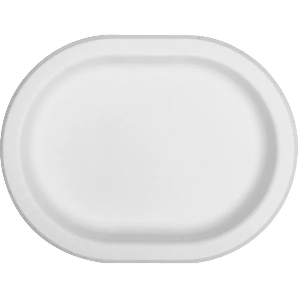 Bulk White Paper Oval Platter (Case of 96)