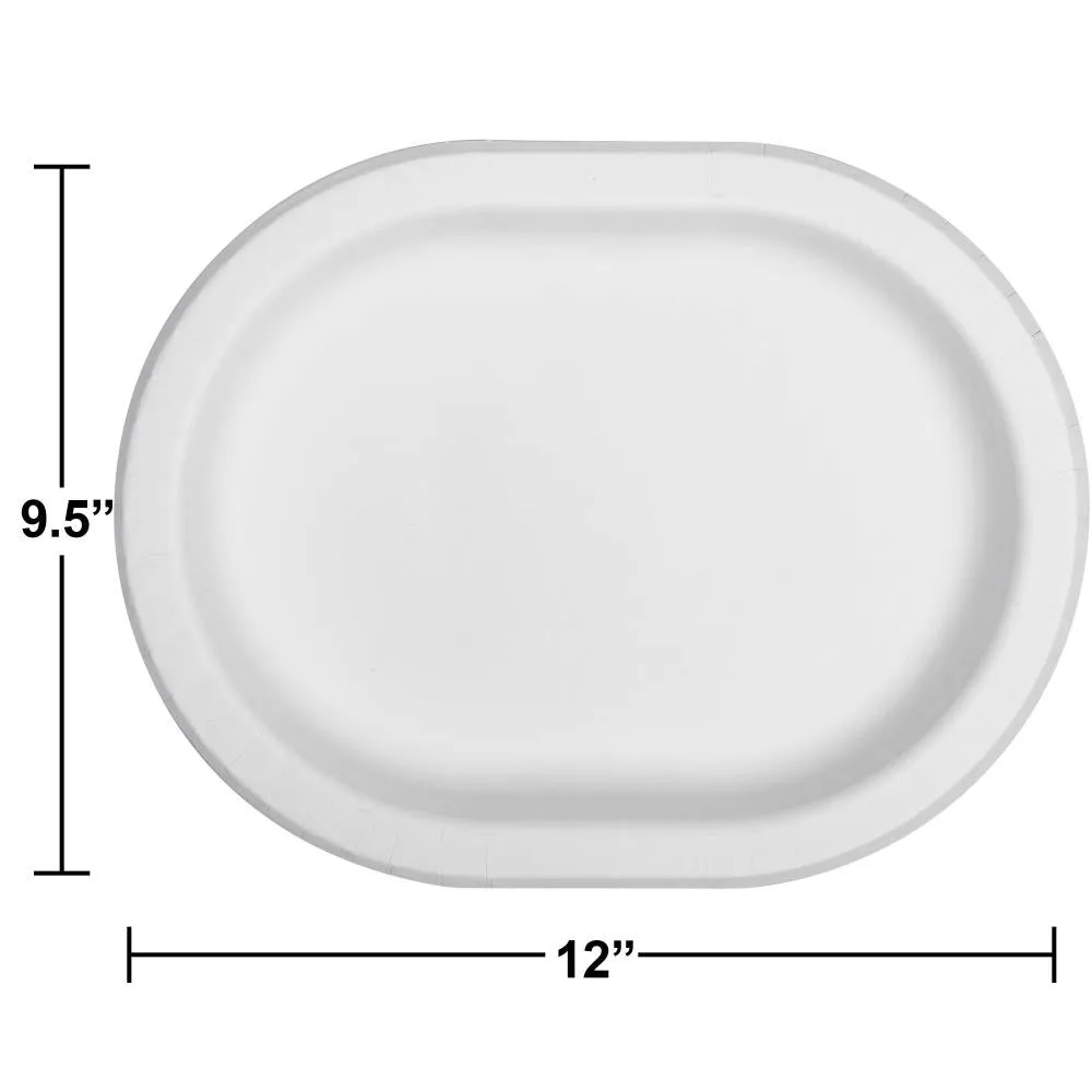 Bulk White Paper Oval Platter (Case of 96)