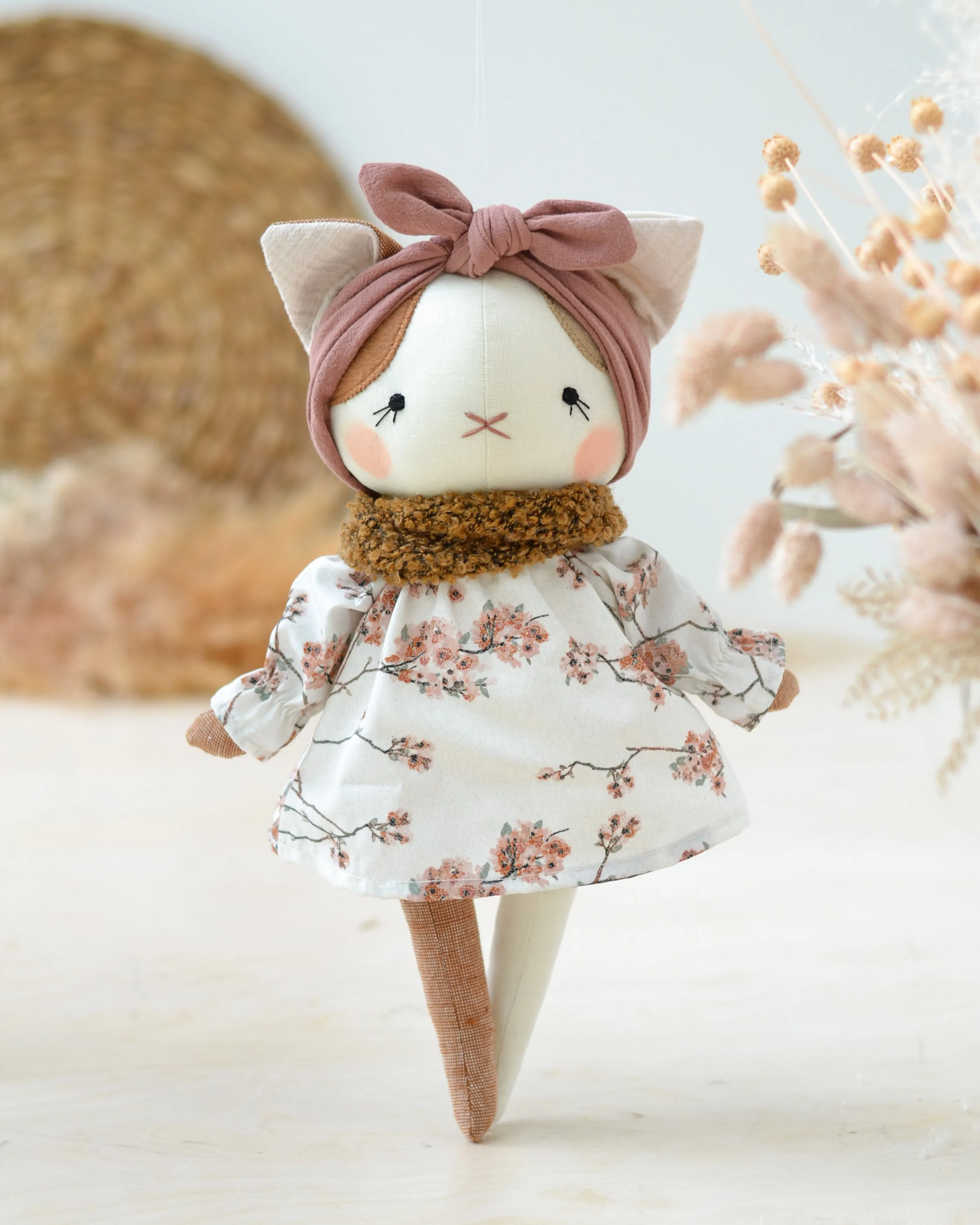 Cat Soft Toy Lucie Floral Dress