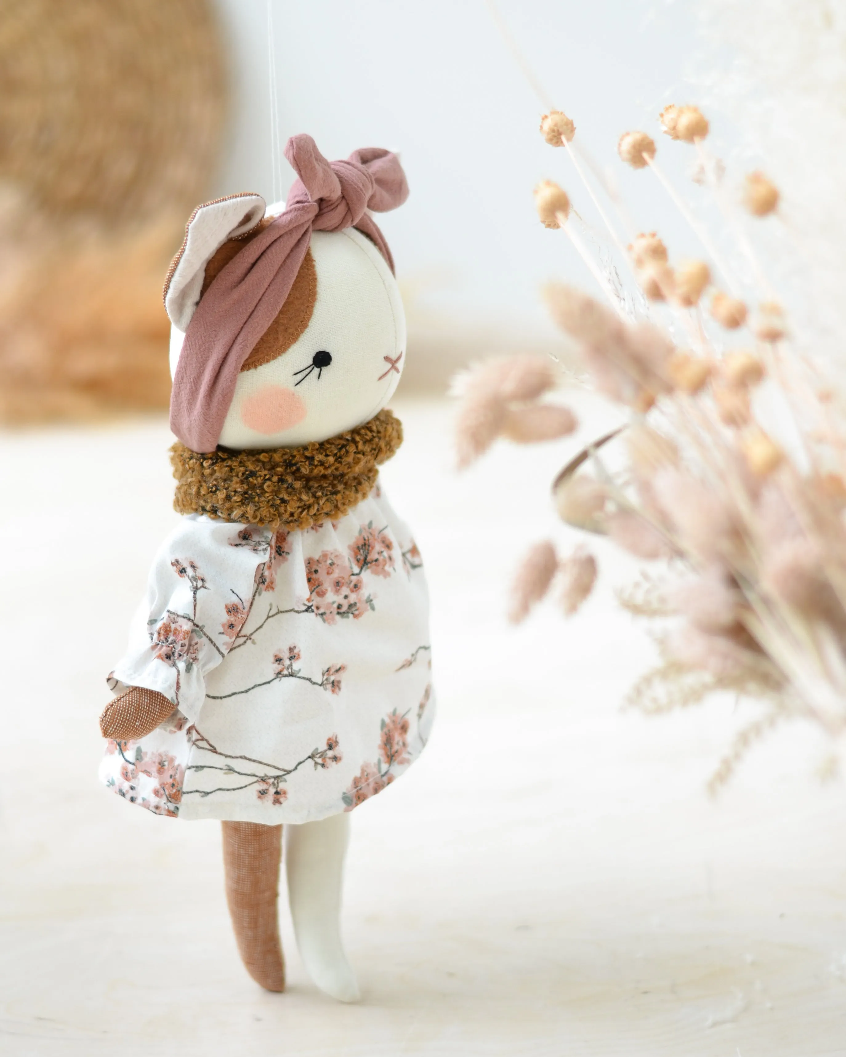 Cat Soft Toy Lucie Floral Dress