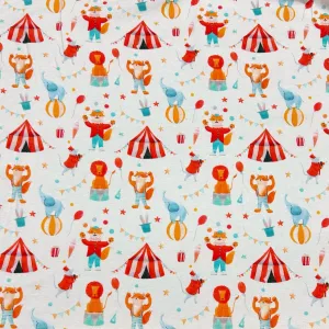 Circus Time Organic Cotton Jersey Fabric - Little Johnny