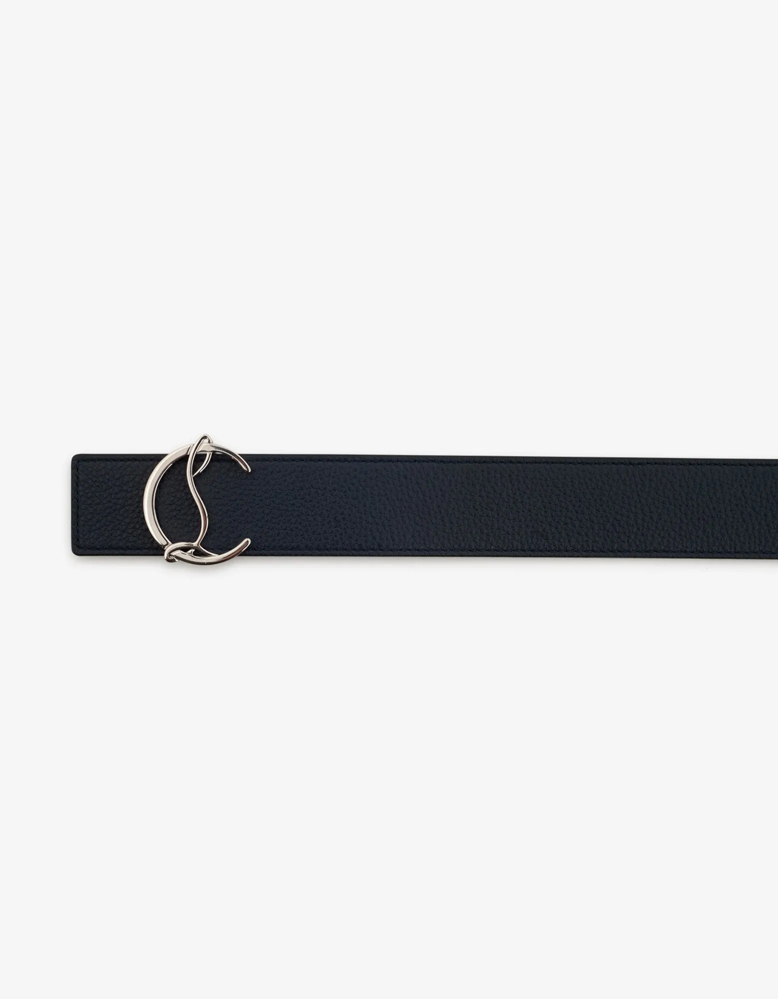 CL Logo Navy Blue Leather Belt -