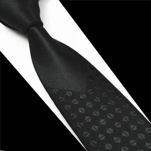 Classy Men Black Luxury Silk Narrow Tie