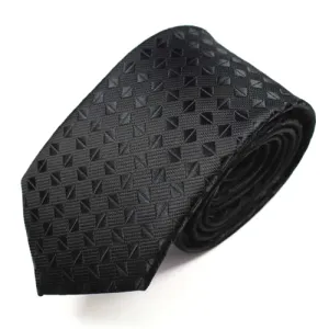 Classy Men Black Luxury Silk Narrow Tie