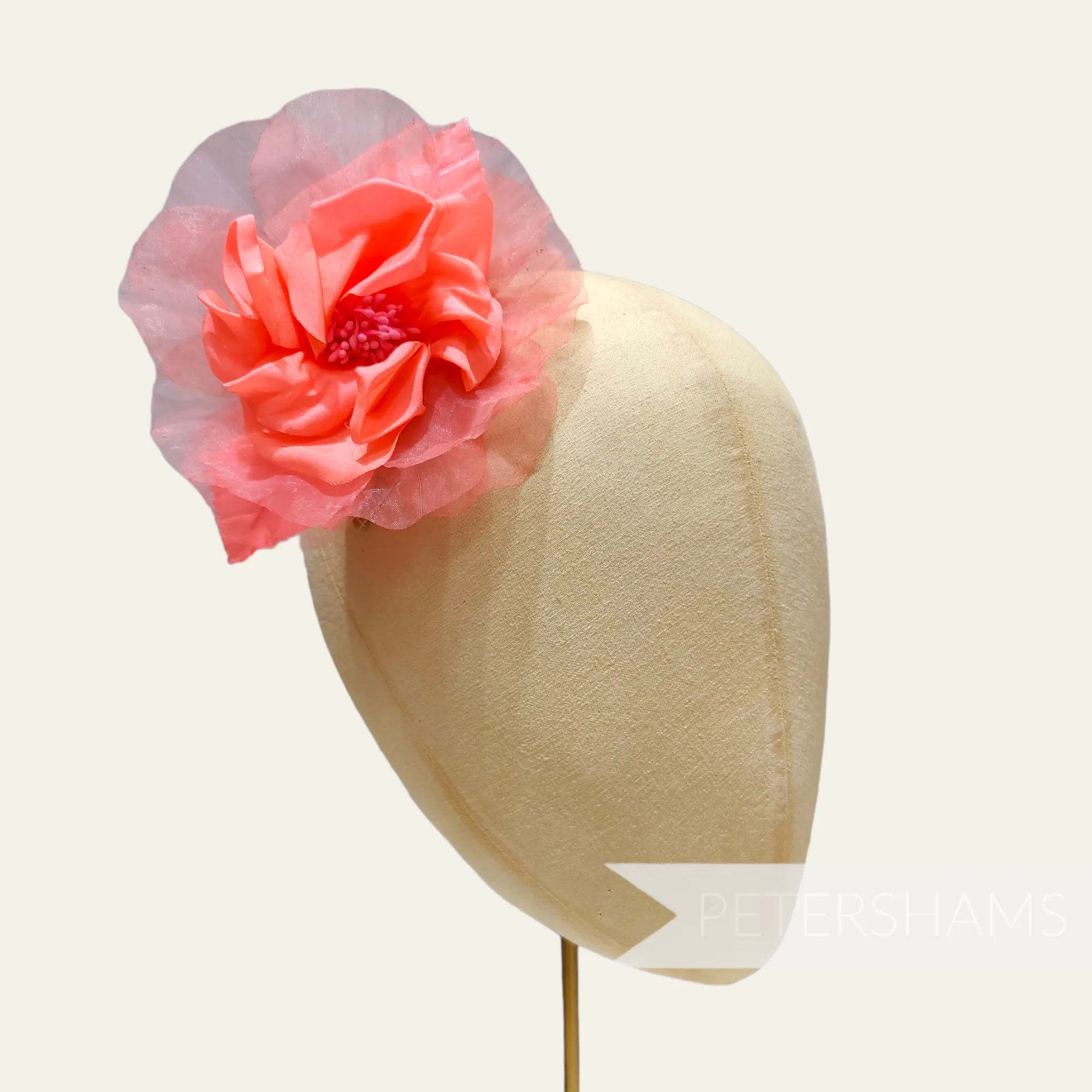 'Cleo' 13cm Silk and Organza Flower Hat Mount