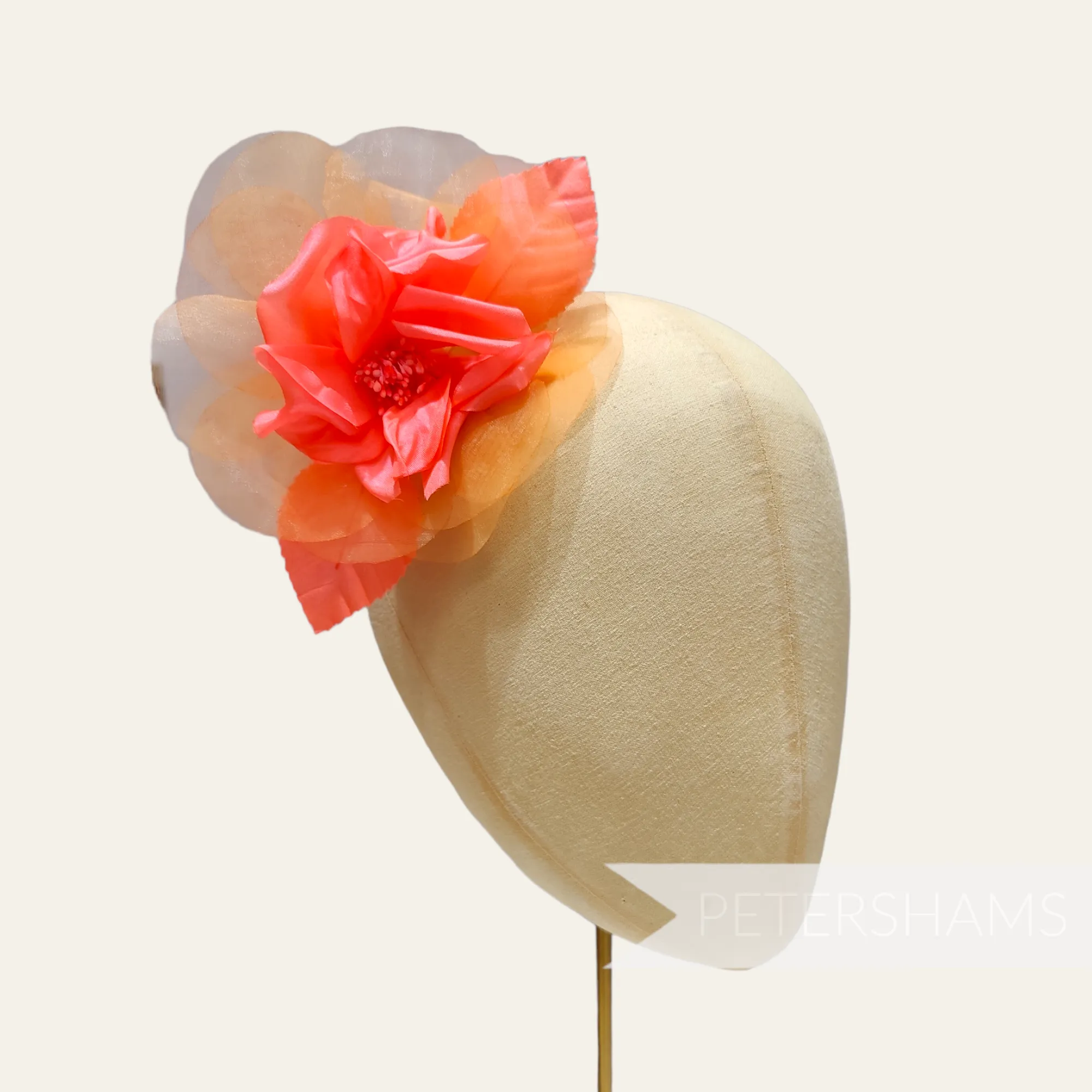 'Cleo' 13cm Silk and Organza Flower Hat Mount