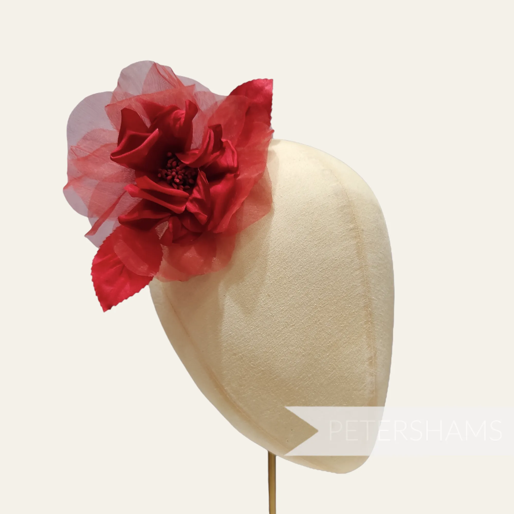 'Cleo' 13cm Silk and Organza Flower Hat Mount