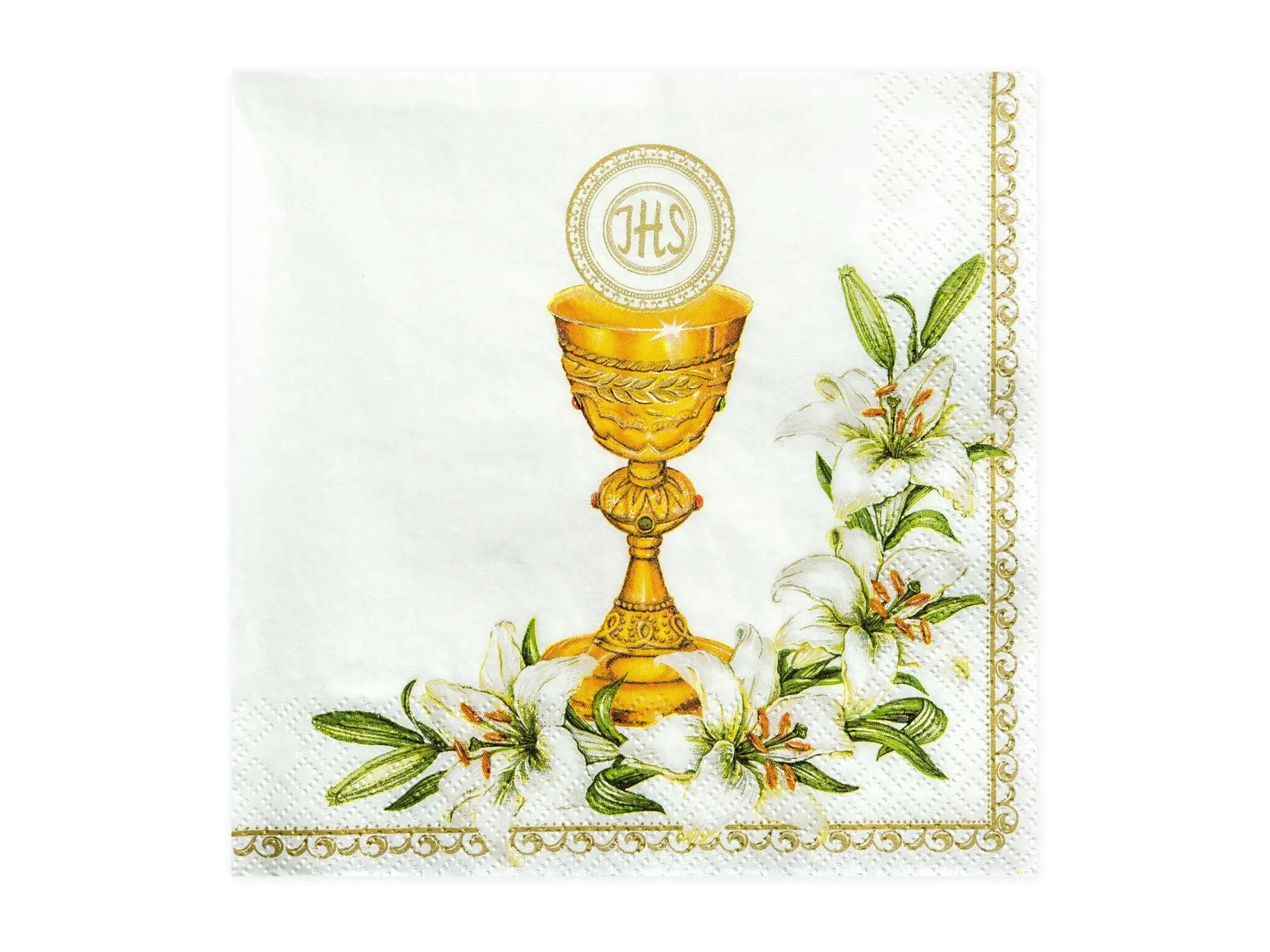 Communion Gold Chalice Napkins Pack of 20