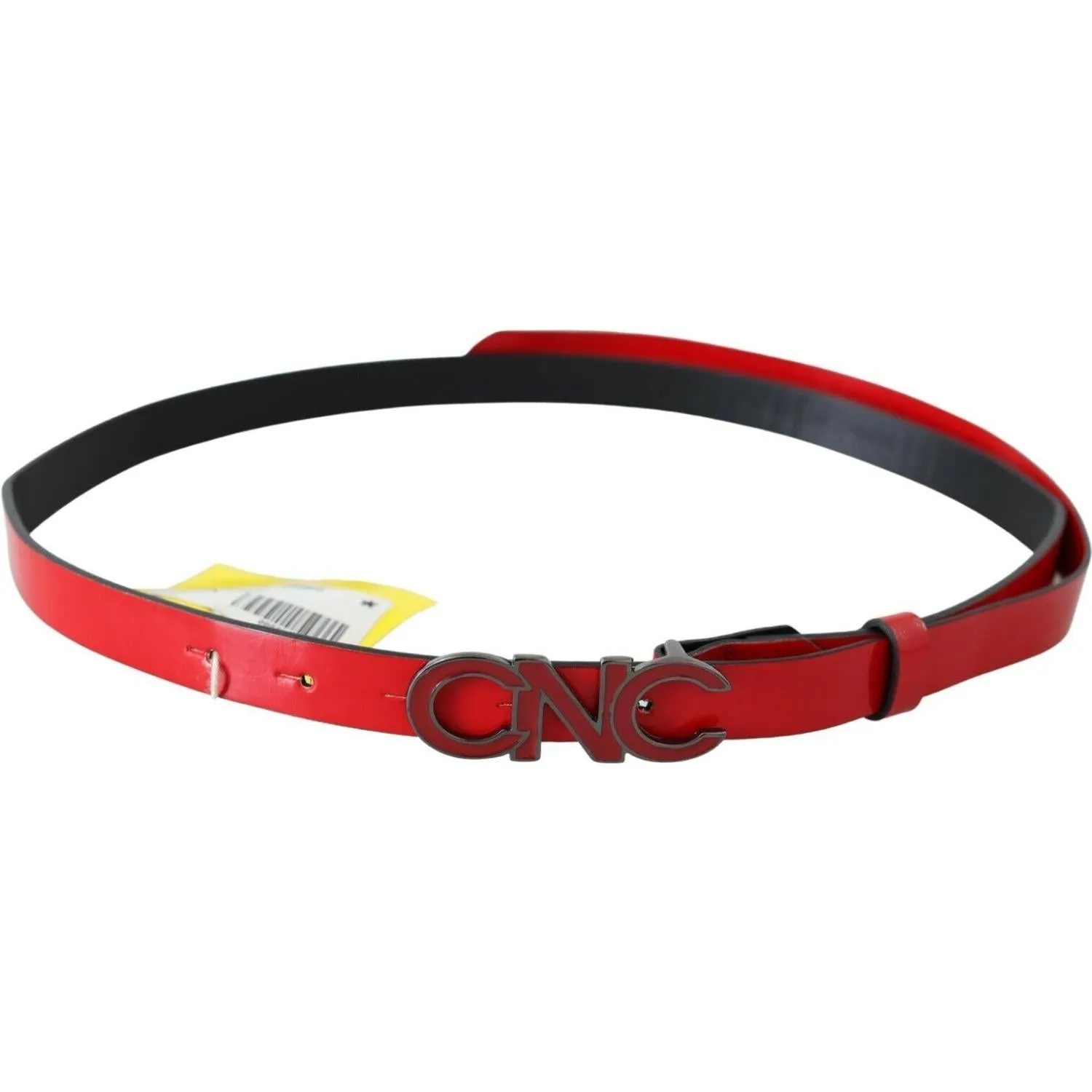 Costume National Chic Red Leather Waist Belt with Black-Tone Buckle