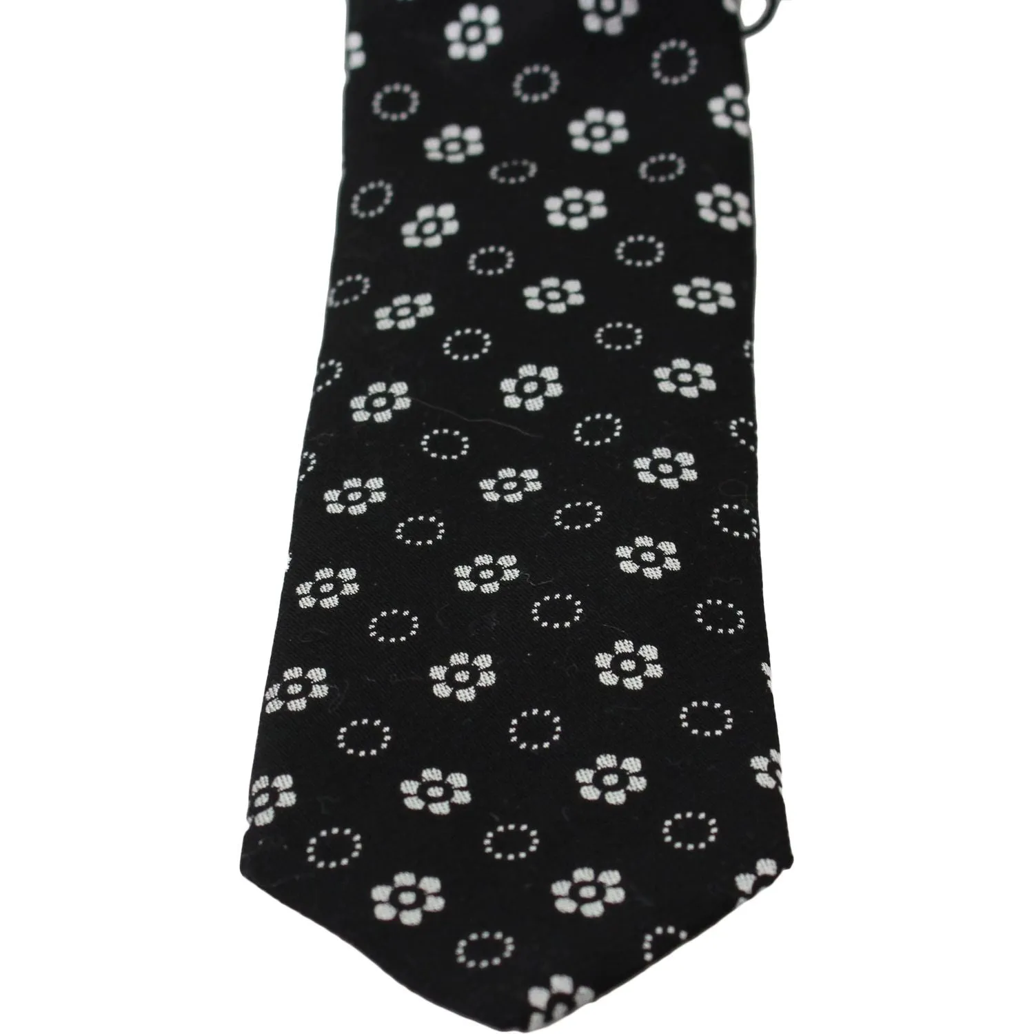 Dolce & Gabbana Elegant Black Floral Silk Necktie