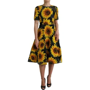 Dolce & Gabbana Summery Sunflower A-Line Midi Dress