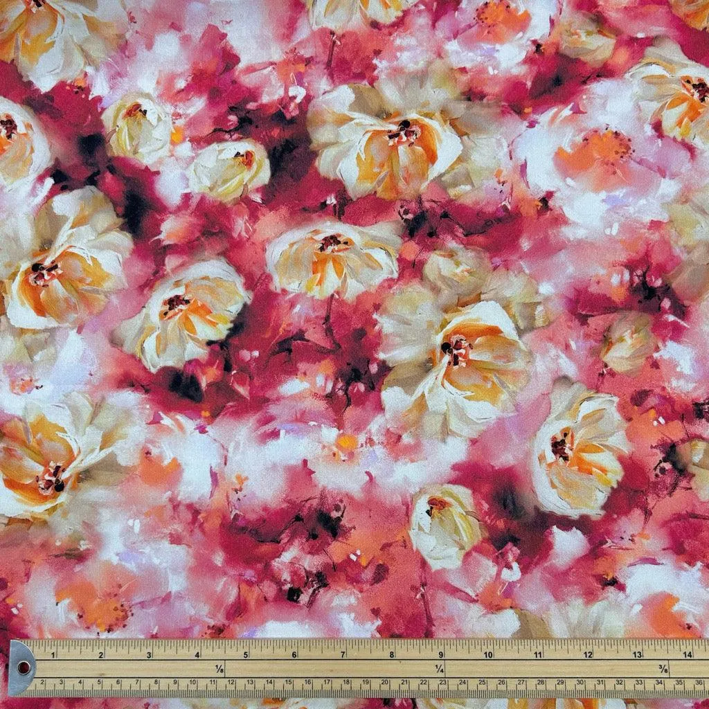 Dreamy Flowers Viscose Twill Fabric