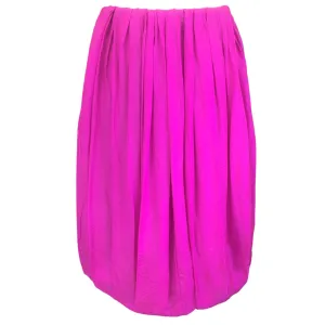 Dries Van Noten Fuchsia Silk Bubble Skirt