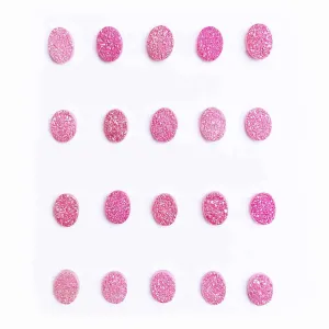 Drusy Hot Pink Small Oval Cabochons 7mm - 20 pieces