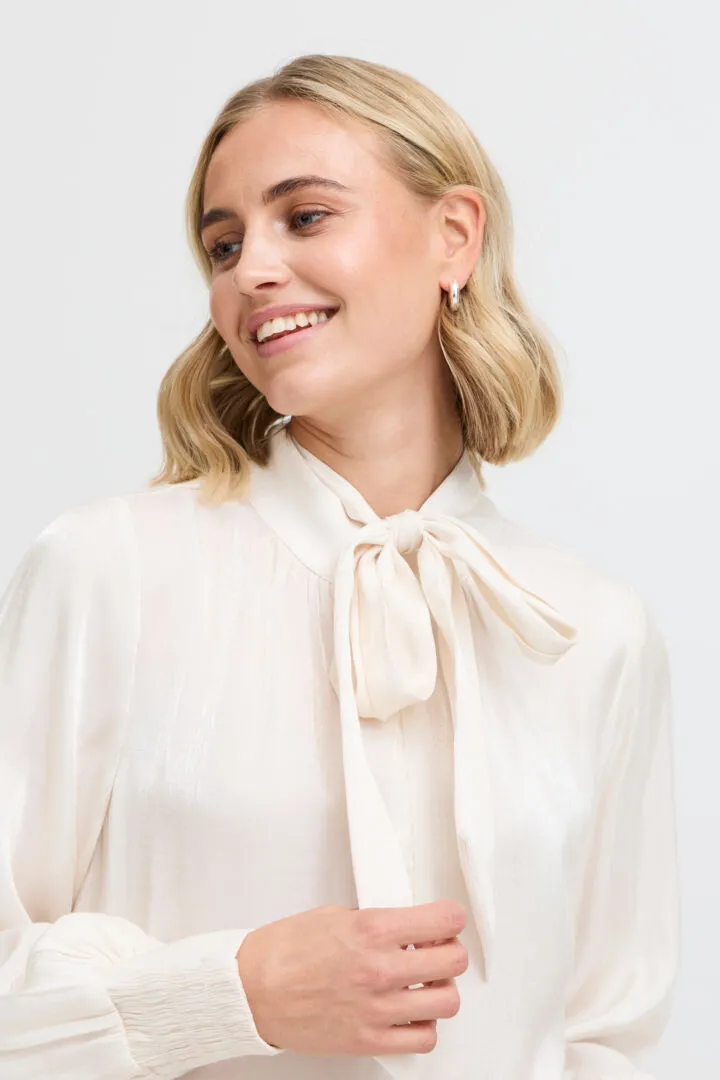 Fransa Pussy Bow Blouse white 206149491