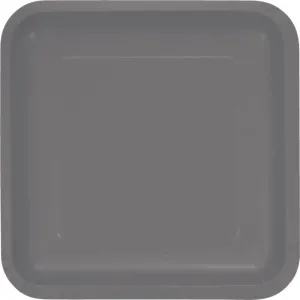 Glamour Gray Square Dinner Plates 18ct, 9in