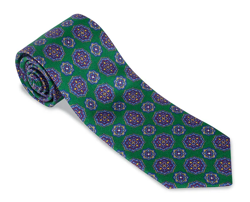 Green Edisto Medallions Necktie - F5437