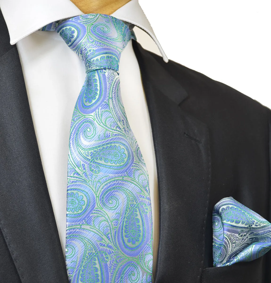 Hawaiian Ocean Paisley Silk Tie and Accessories