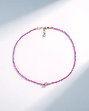 Infinite Beaded Pink Spinel & Mini Diamond Rondelle Necklace