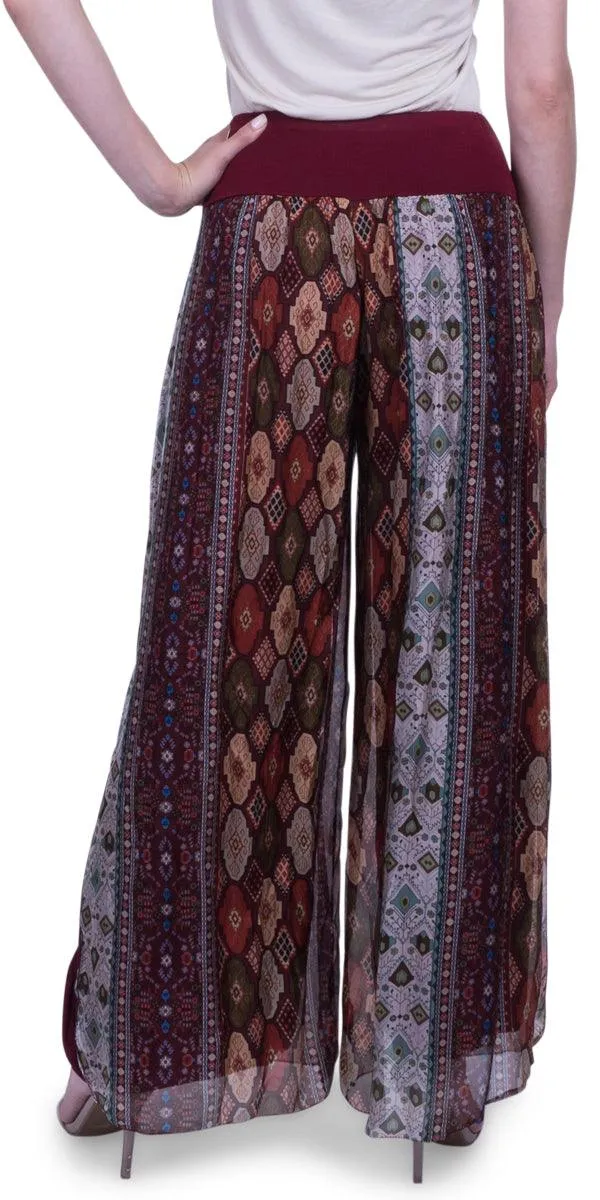 Jasmin Geometric Flower Slit Pant