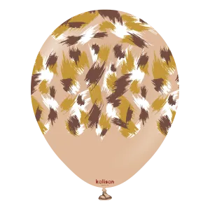 Kalisan 12" Savanna Printed Retro Desert Sand Latex Balloon, 25 pieces