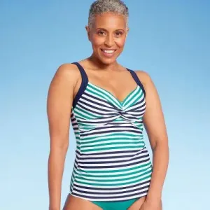 Lands' End Women's Underwire Tankini Swimsuit Tank Top Swimwear UPF 50 